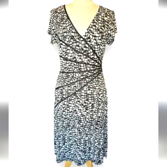 NWT Connected Apparel Black & White Dress    Size 14 - Picture 1 of 15